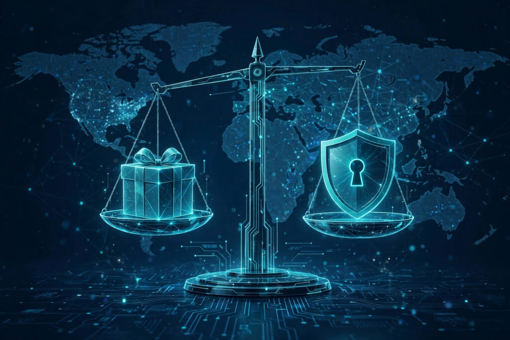 Balance scale comparing free and premium VPN options