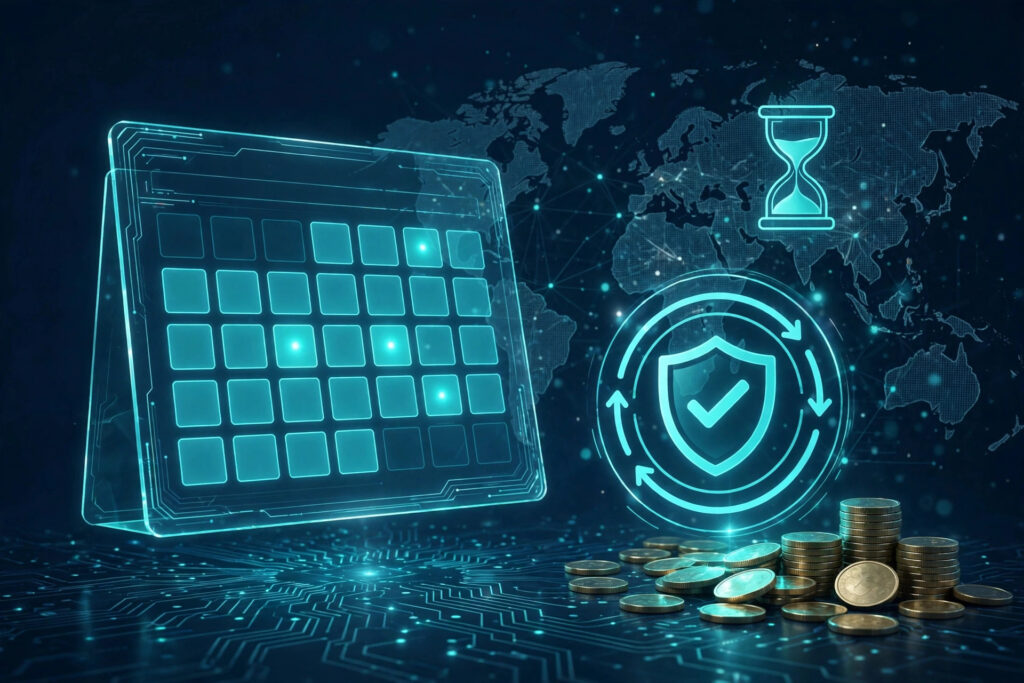 Calendar with money-back guarantee badge for VPN trials