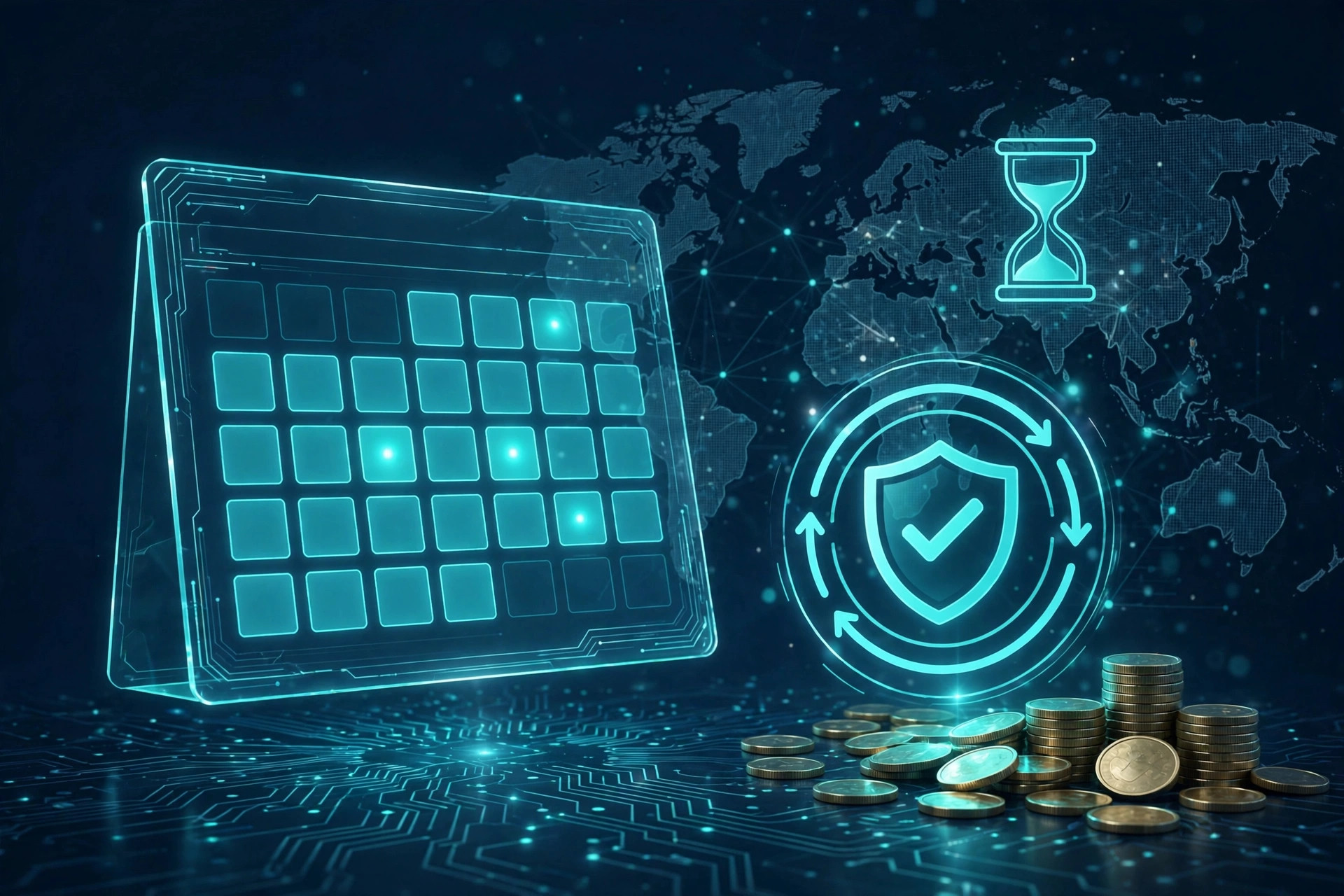Calendar with money-back guarantee badge for VPN trials
